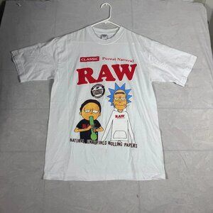 Dream USA T-Shirt Mens White Rick‎ And Morty Graphic Print Short Sleeve Size L